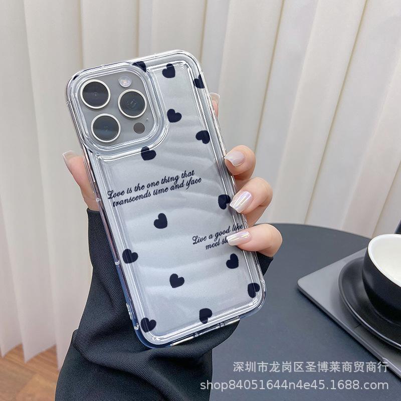 Love English for Apple 15 Mobile Phone Case Iphone12promax Transparent 14/13/11/XR Airbag 16