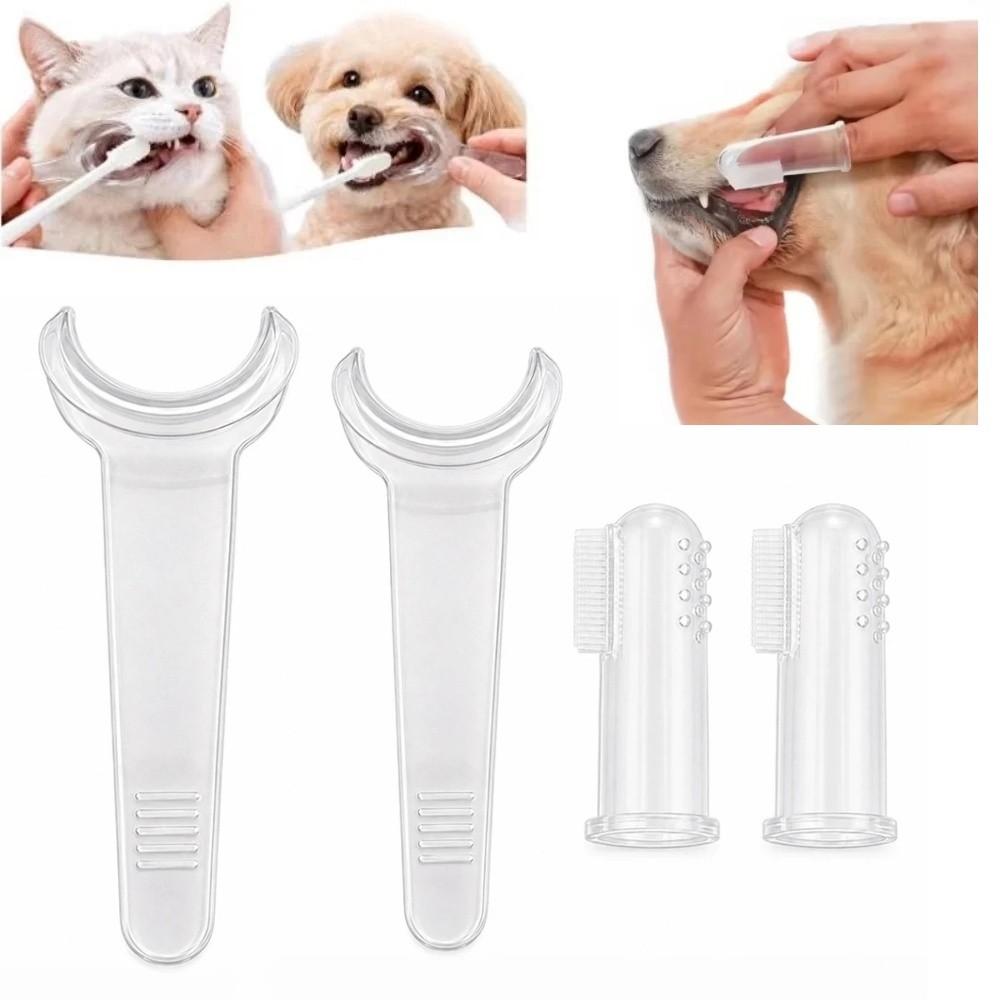 3/4Pcs Reusable Teeth Cleaning Tools Convenient Pet Tooth Brushing Helper Pet Oral Care Home Use