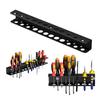 3pcs Wall-mounted Metal Tool Storage Rack With 3 Different Storage Hole Sizes For Garages Workshops Simple Installation
