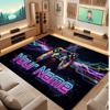 Neon Colorful Theme Crystal Velvet Floor Rug Personalized Custom Name Text Warm Carpet Home Decoration