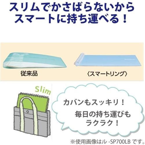 KOKUYO Smart Ring Binder Maksymalna pojemność 25 arkuszy A5 20 otworów (Jasnoróżowy Jasnoniebieski Przezroczysty)