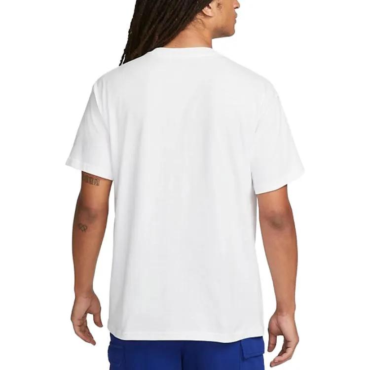 Nike T Shirts Men's White Crew Neck Moderate Straight Fit (Unisex) T-Shirts FD1297 100