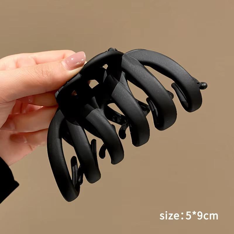 Elegant Large Frosted Mesh Claw Clip for Women - Retro Shark Design
