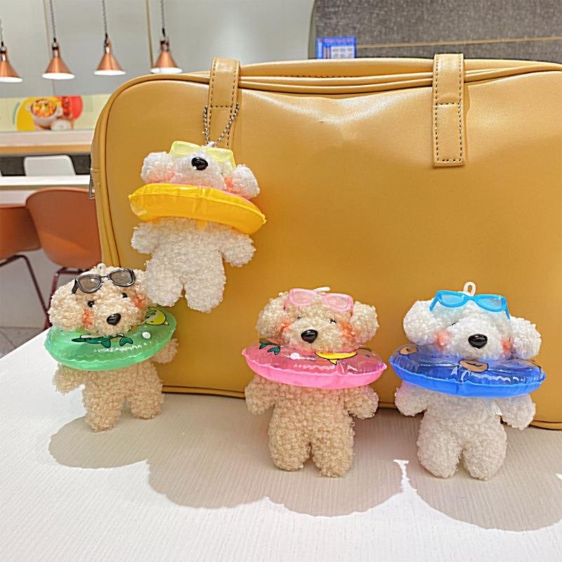 Small Dog Keychain Soft and Adorable Stuffed Animal for Bags and Keys Personalized Keyrings Decoration for Women's Bag