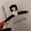 Elegant Vintage Heart-Shaped Hair Claw Acrylic, Perfect for Ponytails & Updos