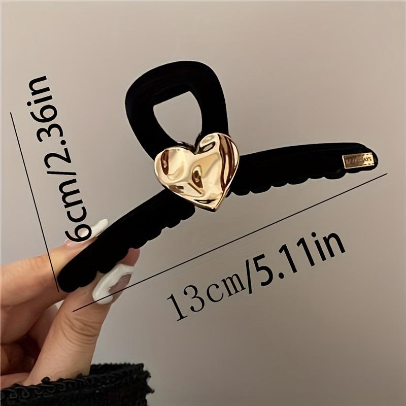 Elegant Vintage Heart-Shaped Hair Claw Acrylic, Perfect for Ponytails & Updos