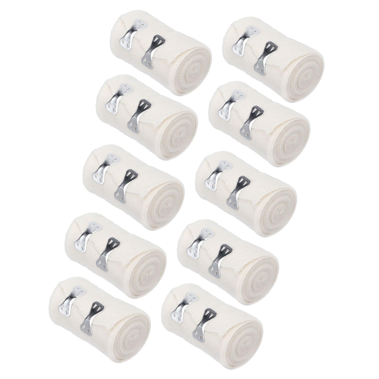 10pcs Elastic Bandage Wrap Portable Sports Injury Sprain Recovery Compression Bandage 3 Inch