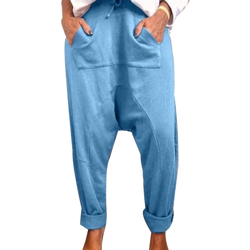 Plus Size Drop Crotch Loose Harem Pants for Women - Versatile and Fashionable Casual Long Pants