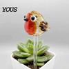 Decorative Plant Inserts for Pots Handmade Stained Glass Stake, Octopus Bird Turtle Animal Durable Decorations Shape Garden Ornament Potted