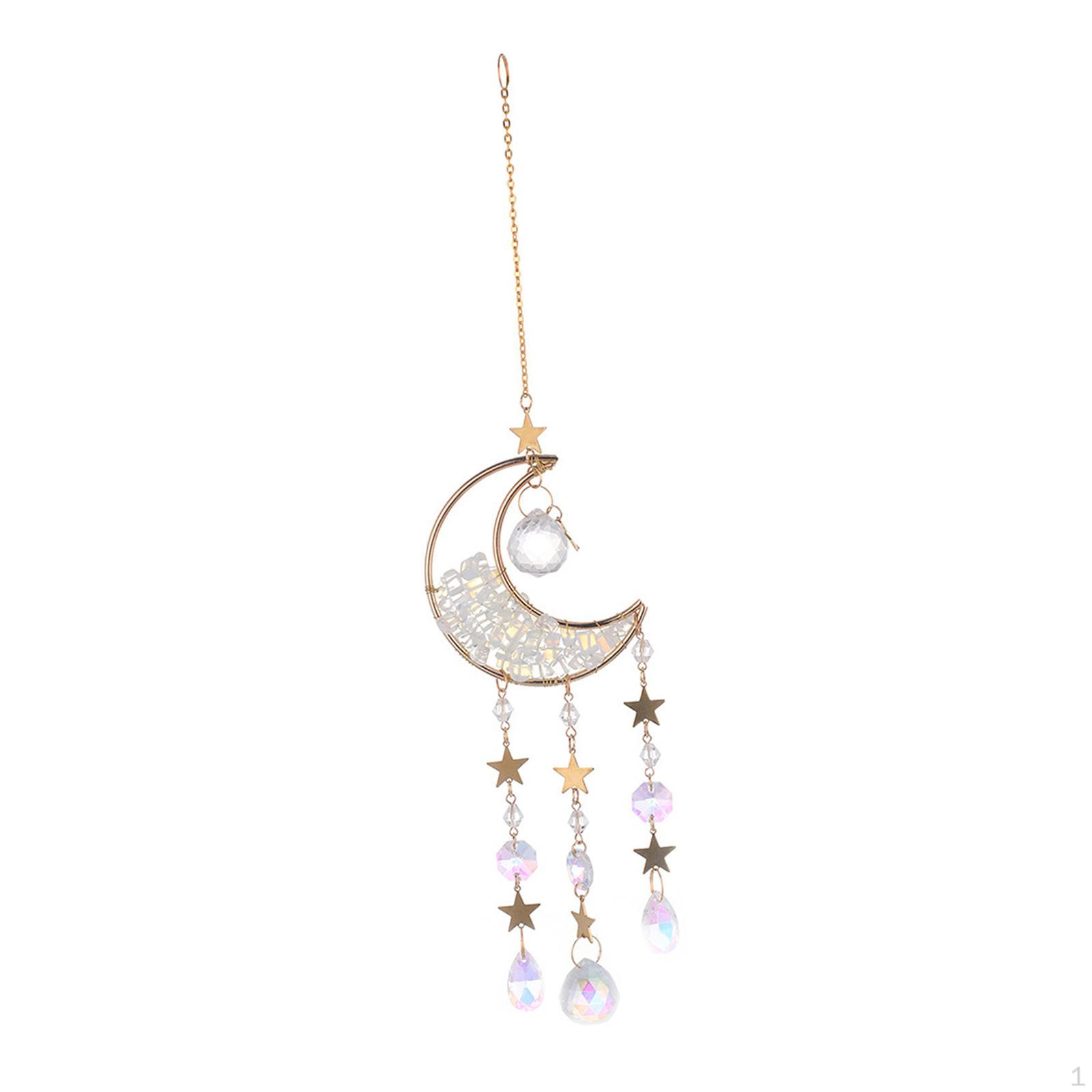 

Celestial Moon Pendant with Harmony Wind Chime for Home Decor білий