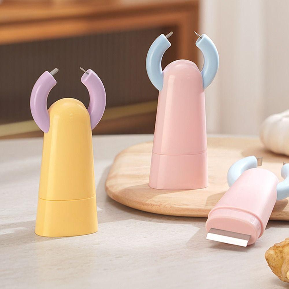 Clip Structure Garlic Peeler 2in1 Ginger Scraper Convenient Ginger Skin Removal Tool Home