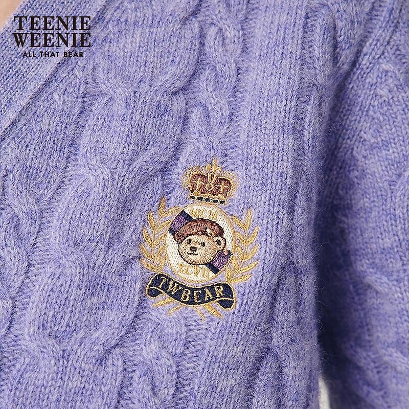 Teenie Weenie Bear Letter Knitted Cardigan
