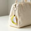 Keychain Pendant Peeled Banana Stress Relief Toy with Thickened Stainless Steel Ring Portable Keychain for Keys