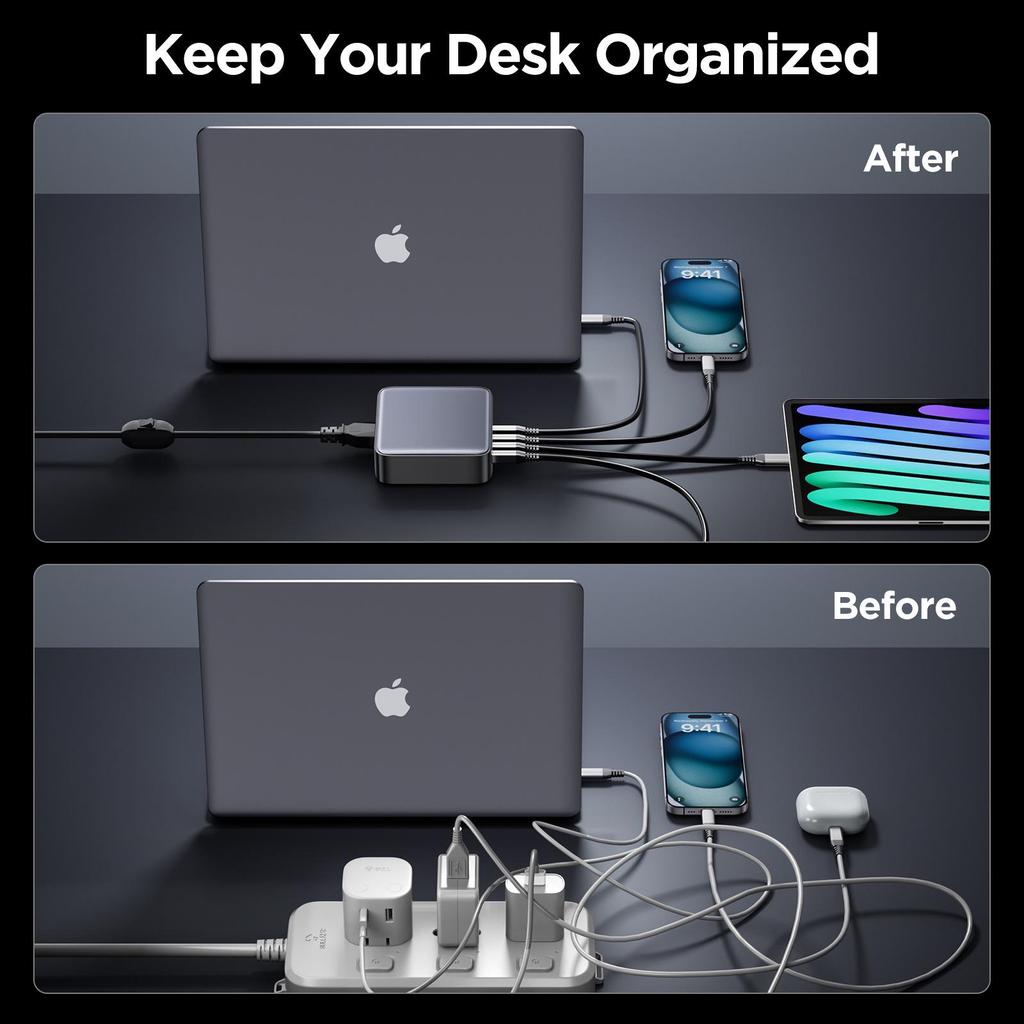 240W Multi-Port USB GaN Charger with PD3.1 and 140W Single-Port Charging