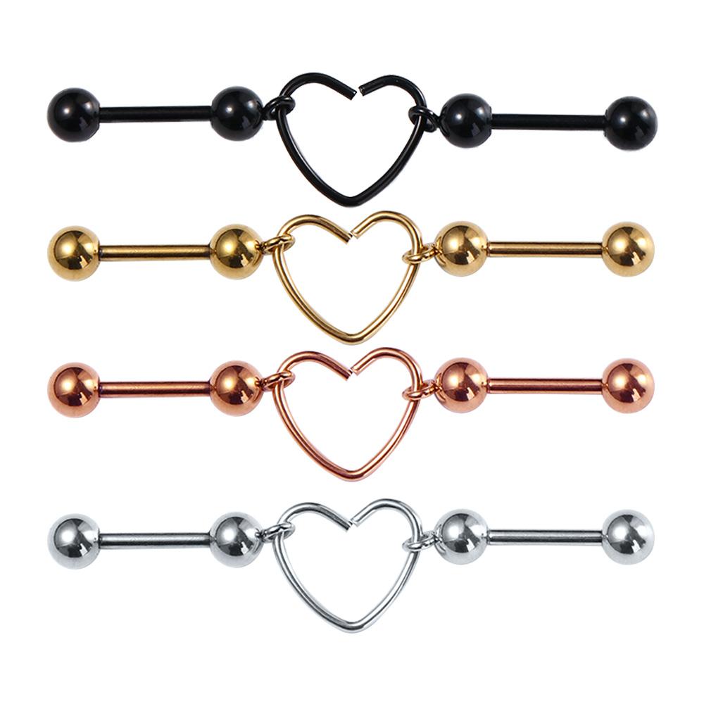 Design Lady Gothic Party Piercing Heart Earring Ear Bone Stud Women Earring Korean Style Earring