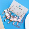 Exclusive Alloy Cartoon Kitten Print Fashion Earrings Set
