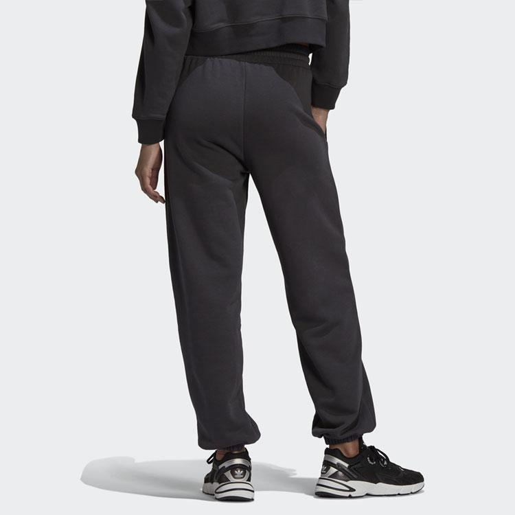 Adidas Originals Trefoil Sweatpants, Women Daily Casual Soft Comfort Straight Leg Black Bottoms HU1622