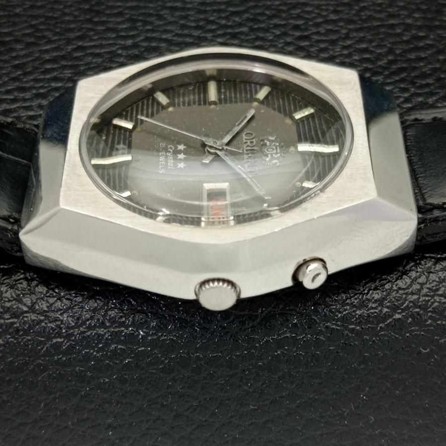 USED JAPAN OLD ORIENT CRYSTAL AUTOMATIC 46941 MENS ORIGINAL DIAL WATCH A416171-2 R10621f-a416171