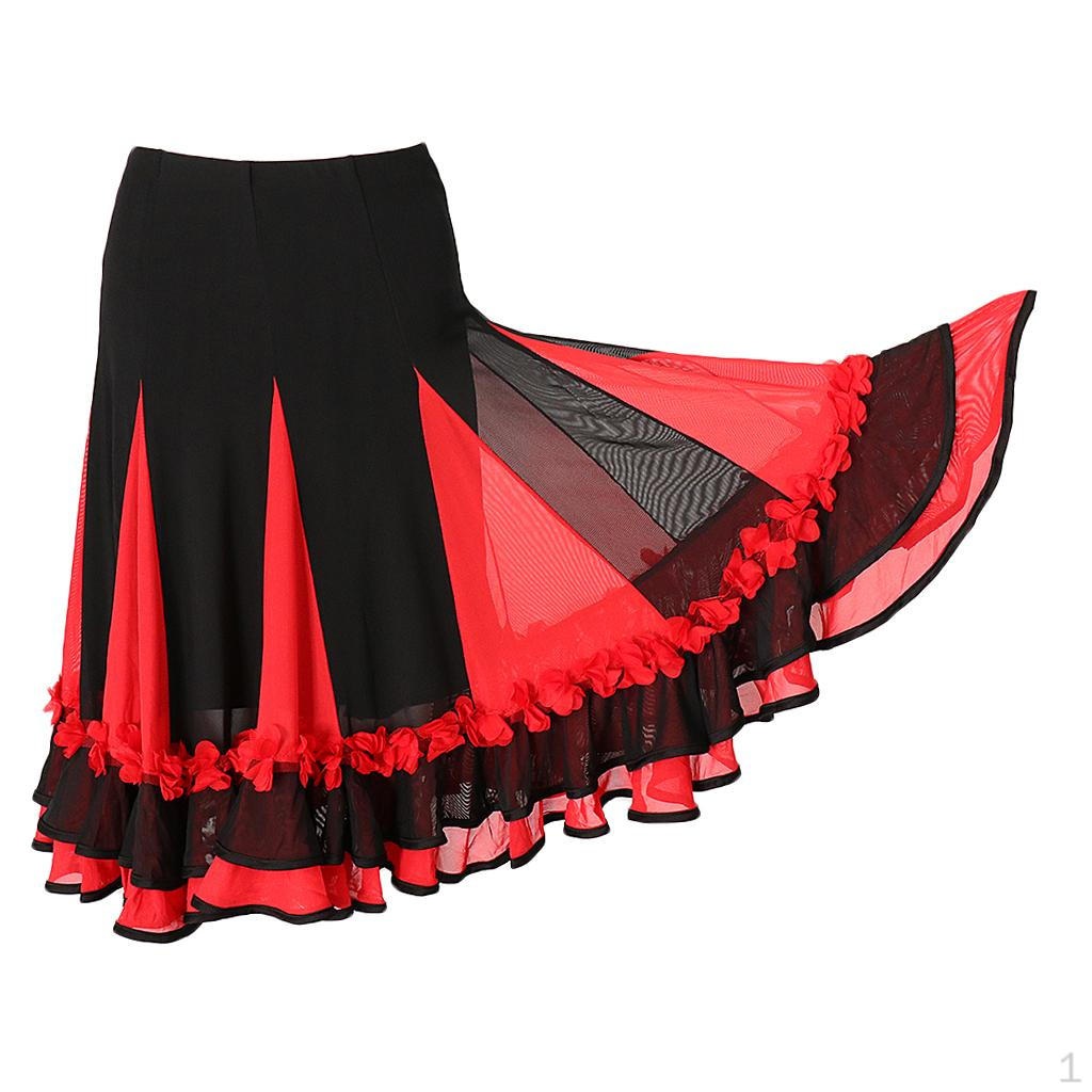 

Women Professional Long Skirt Swing Belly Dance Costumes Dancewear - Red, as described червоний