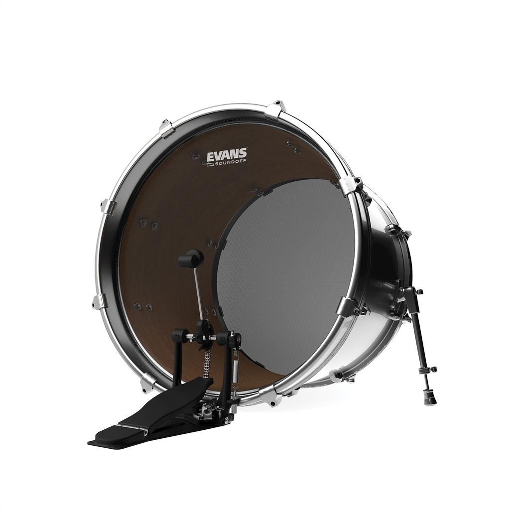 EVANS Bass Drum Head BD18SO1 18" dB Zero High Sound Absorption Black Mesh ShockWeave Mesh 1-Ply