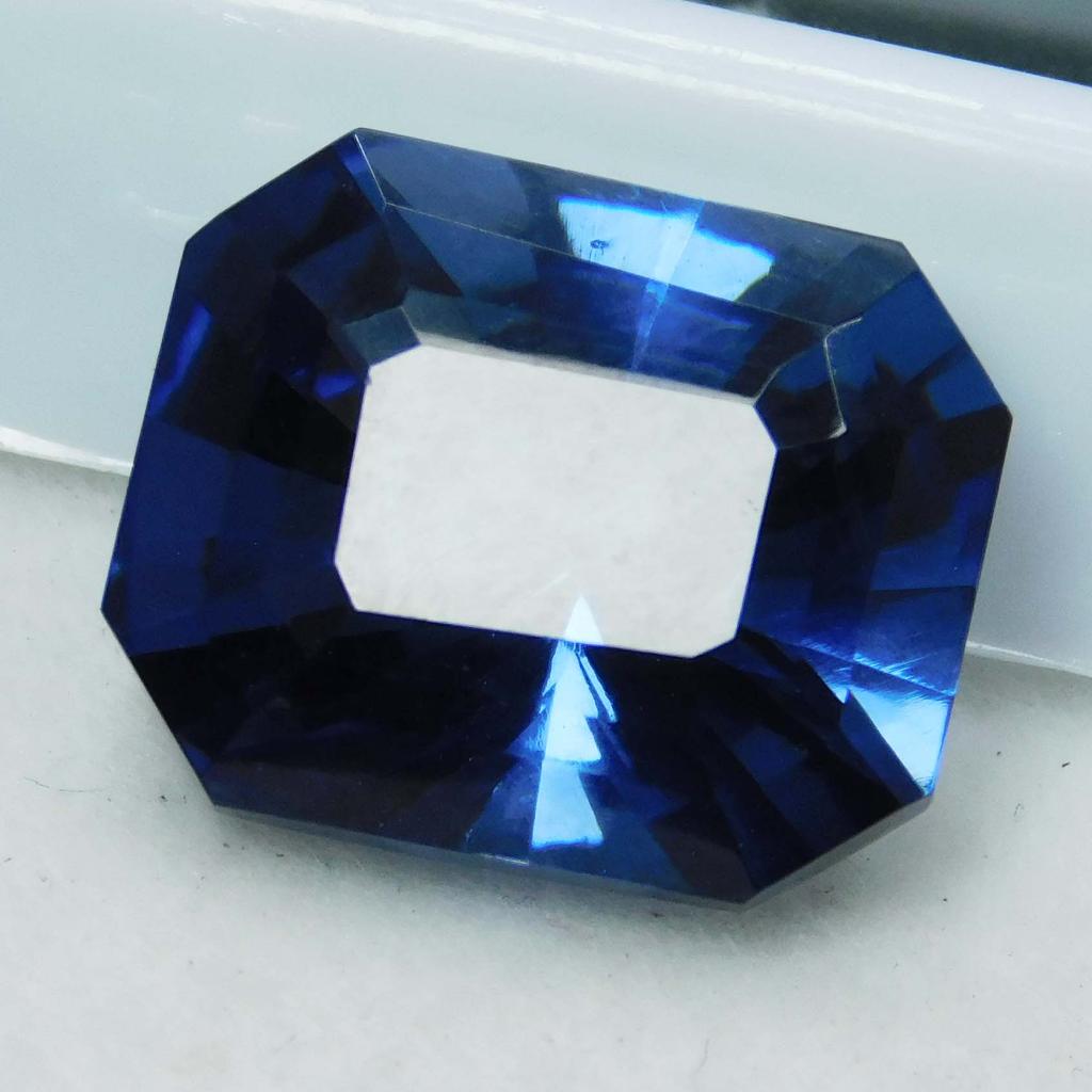 Natural Blue Tanzanite Loose Gemstone 10.95 Ct Emerald Cut for Jewelry Making and Gem Collections
