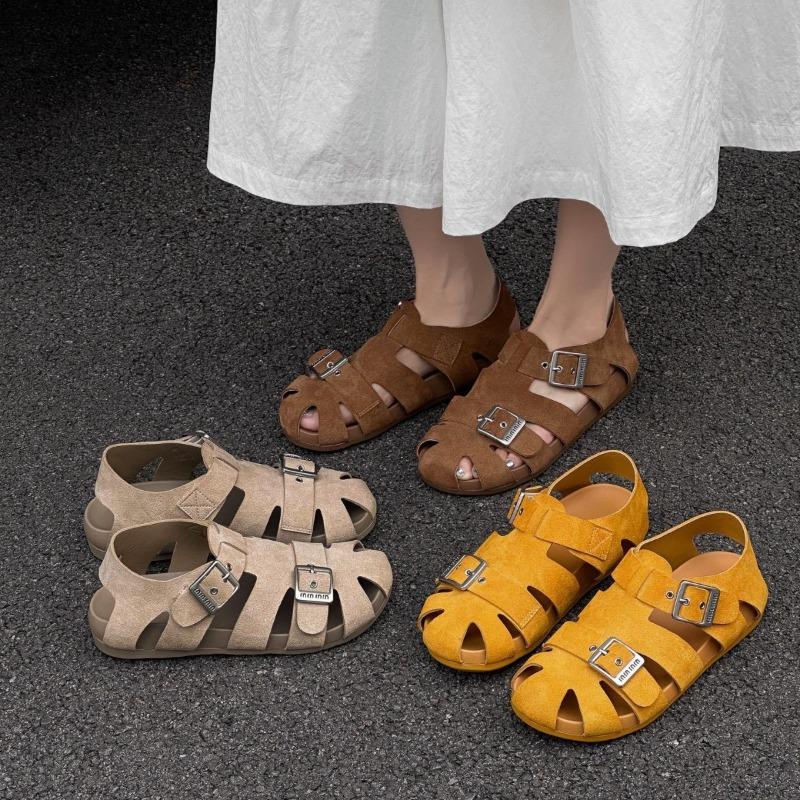 Leather Bag Head Sandals Women's Summer Wear New Versatile Platform Muffin Retro Sandals Women