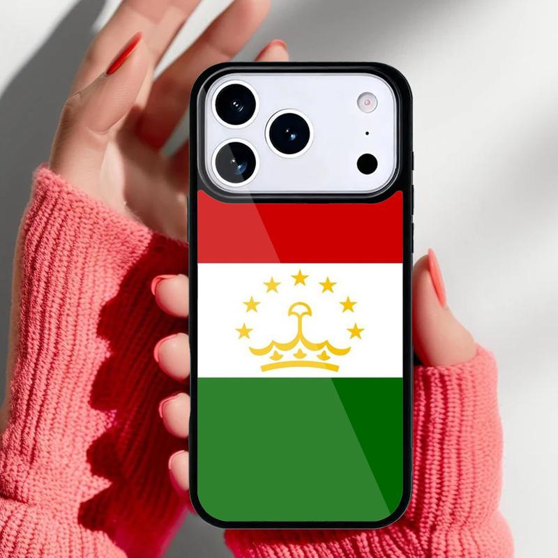 Tajikistan Flag Soft Phone Case for iPhone 17 Air 16e 15 14 13 Pro Max Back Cover for 12 11 Pro Coque