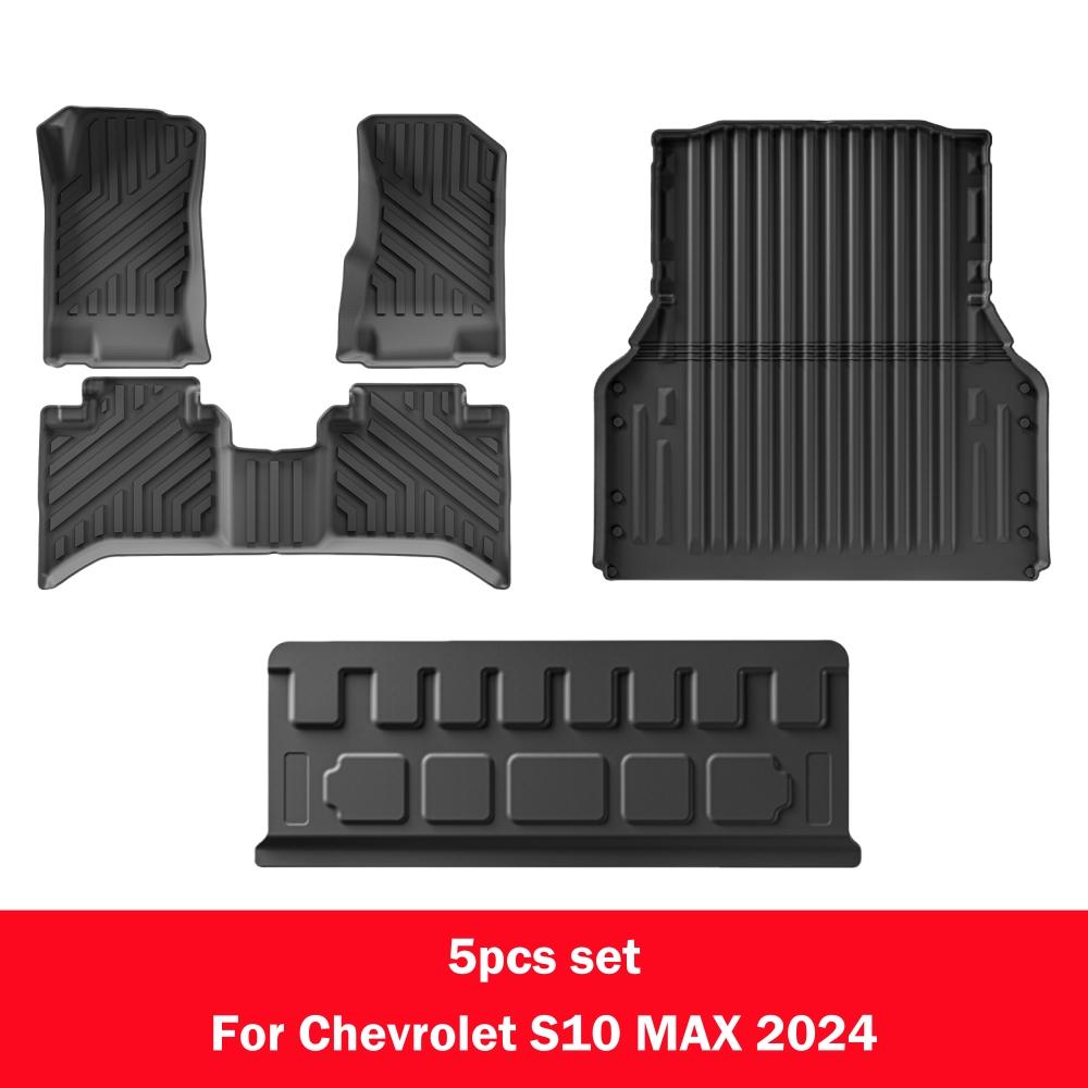 For Chevrolet S10 MAX 2025 TPE Floor Mats Trunk Mats 2.0T Heavy Duty Cargo Floor Mats