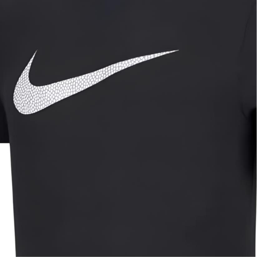 Nike Dry Swoosh Pebble Solid Color Loose Fit Logo Print Crew Neck Short Sleeve T-Shirt Men Tops Black AA4526-010