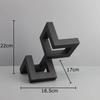 Black Geometric Metal Statue Abstract Artwork Desk Decoration Ornaments Modern Geometric Sculpture Room Aesthetics Decor