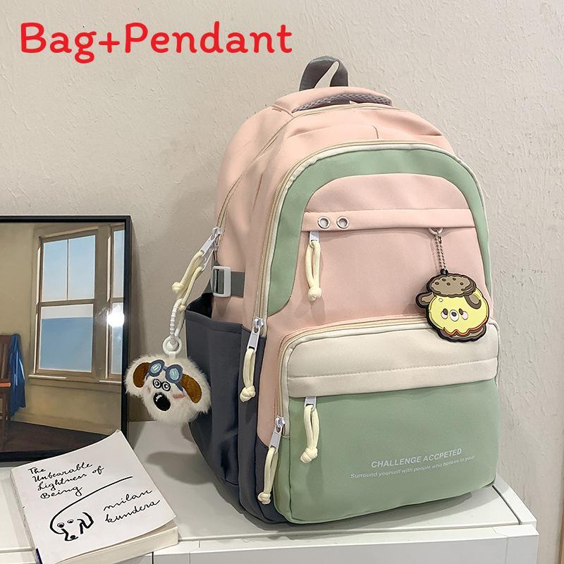 

Fresh Style College Backpack With Padded Shoulder Straps And Durable Material For Students рожевий