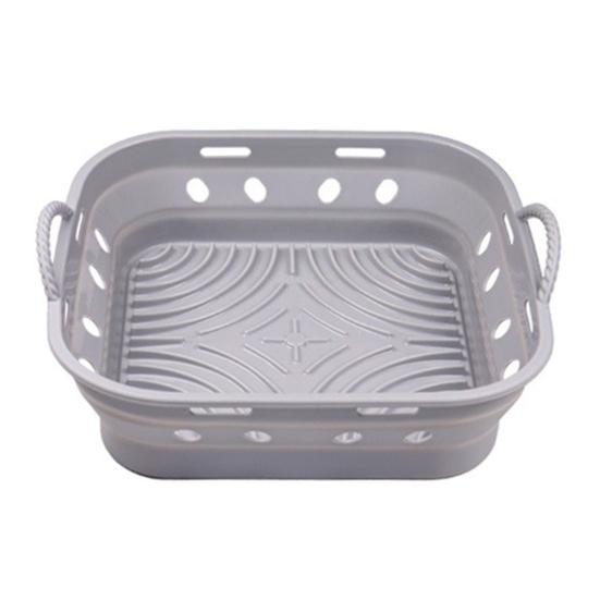 Foldable Round/Square Air Fryer Liner Basket 8.5 Inch Air Fryer Silicone Pot Reusable Baking Tray Accessories for 3.6-6.8 QT Oven Microwave