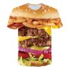 Summer Sportwear Short Sleeved Food Burger Men's T-shirt 3D Digital Printed Short Sleeved T-shirts