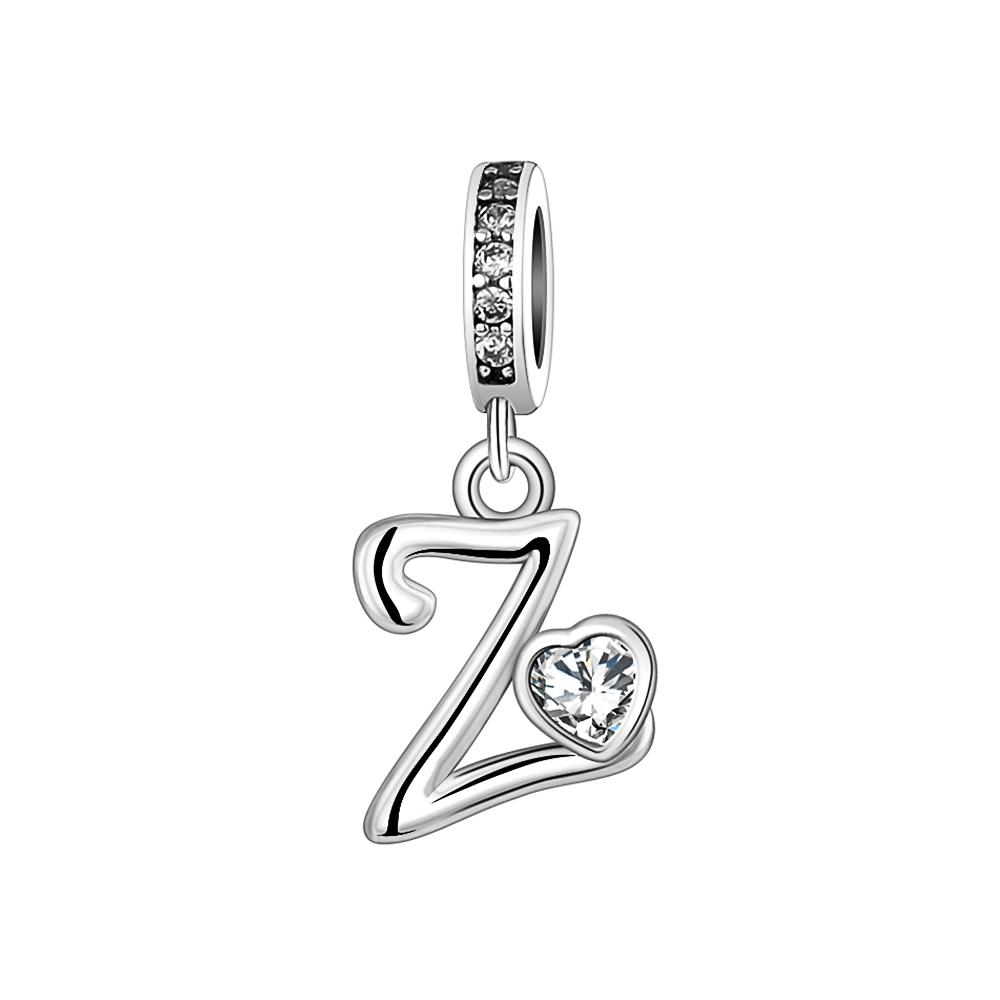 New 26 AZ Letter S925 Sterling Silver Small Letter Pendant Suitable for Original  Bracelet Necklace DIY Jewelry Pendant