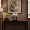 Standing Horse Resin Statue Sculpture with Base Glossy Decor for Interior Decorators, Living
