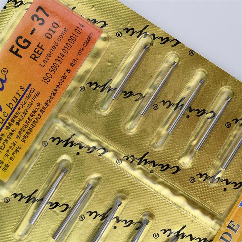 Dental FG Tungsten Steel Carbide Burs Inverted Cone Bur/Fissure Bur High Speed Handpiece Bit FG-37