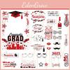 Graduation Photo Booth Props Set With 26pcs Paper Handheld Frames For Party Decorations