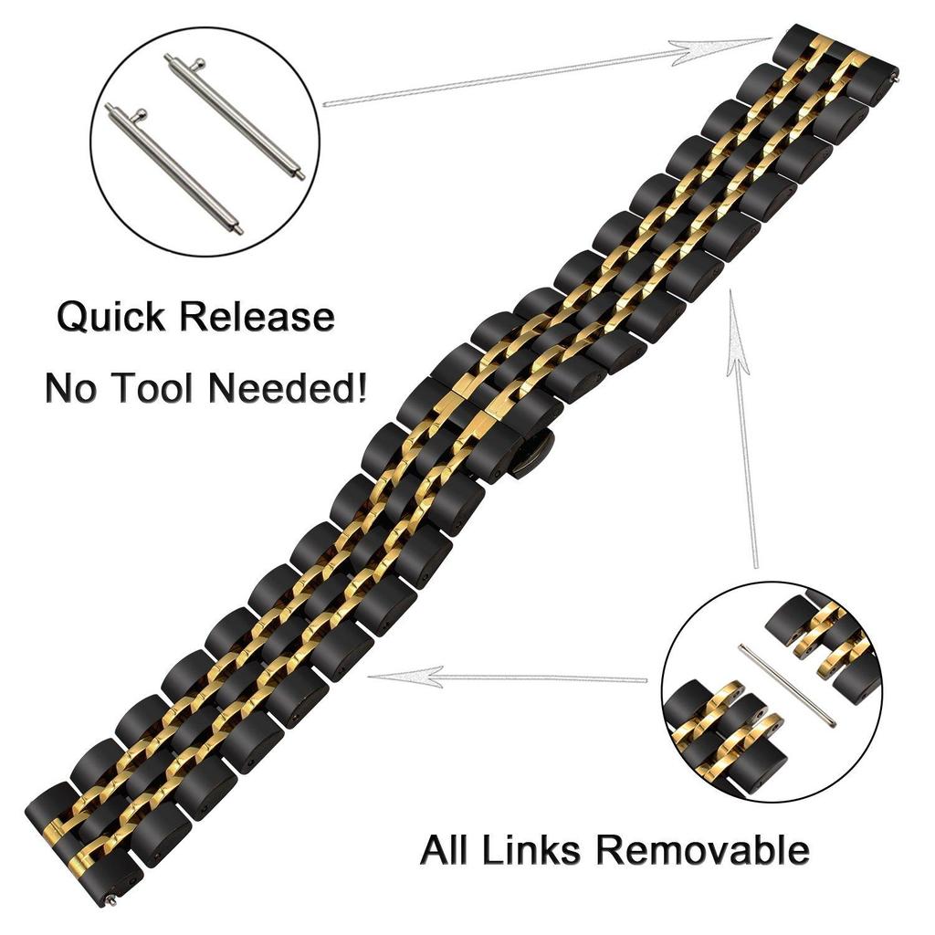 22mm 20mm Stainless Steel Strap For Samsung Galaxy Watch 7 6 4 5 45mm Gear S3 46mm 42mm Active2 40 44mm Band for Amazift BIP 2 GTR Metal Bracelet