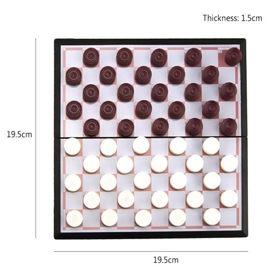 Portable Folding Magnetic Checkers Board Puzzle Game Kids Early Educational Toy