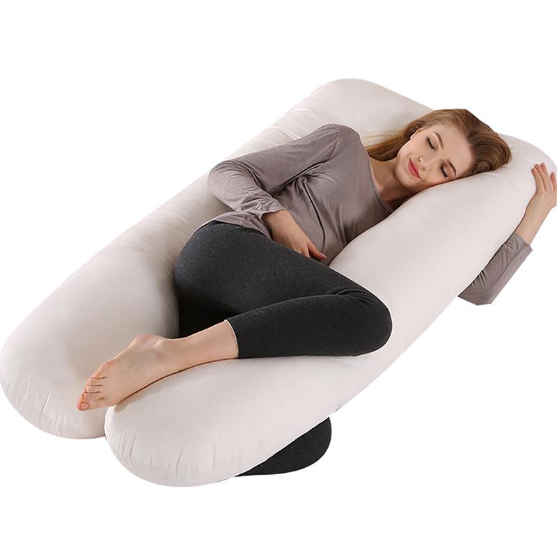 Crystal Velvet U-Shaped Pregnancy Pillow for Abdominal, Waist, and Leg Support