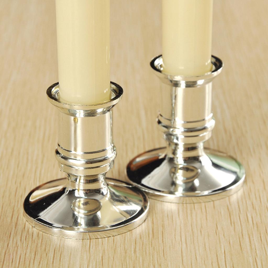 2pcs Plastic Candle Base Holder Pillar Candlestick Stand For Electronic Candles