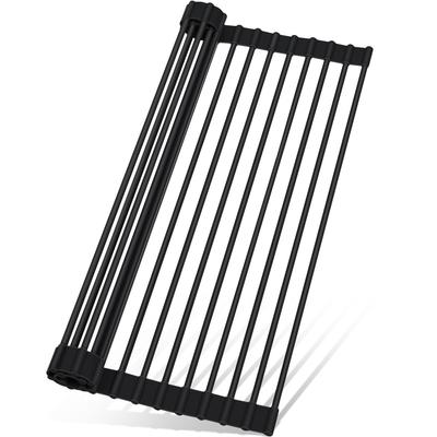 Silicone X Dish Drying Kitchen Sink Dish Drying Black Non-slip Rust-proofTITIROBA Rack, Foldable, Compact, Silicone, Space-saving, Rack, Wide,