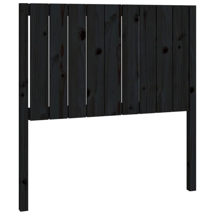 VidaXL Headboard Black 95.5x4x100 Cm Solid Pine Wood 818854