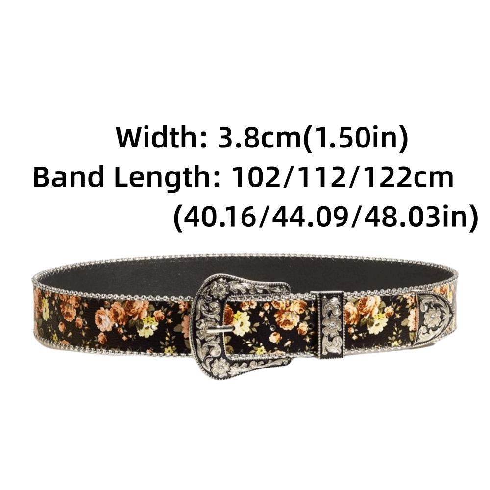 High-end Bohemian Style Floral Jeans Belts Border Bead Vintage Carved Metal Buckle Belt Girdle Y2k Waistband Women's Accessories