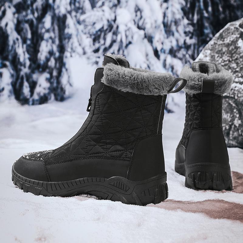 Winter Men's High-top Snow Boots Outdoor Warm Plush Shoes Plus Size 39-47