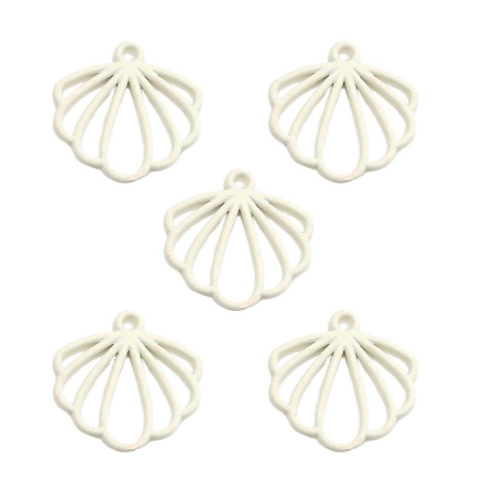 5Pcs Zinc Alloy Scallop Charms Hollow Out DIY Jewelry Earring Making Accessories Scallop Pendant