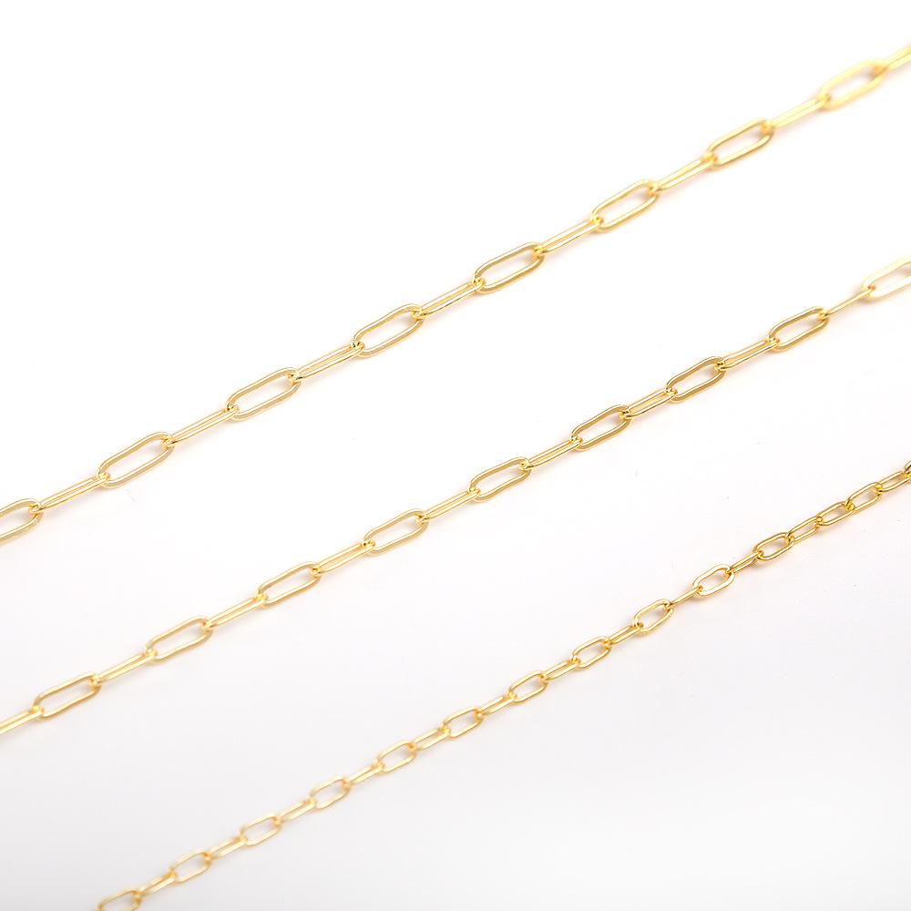 14K Gold-Filled O-Link Paperclip Chain Tassel Bracelet DIY Handmade Necklace Jewelry Materials