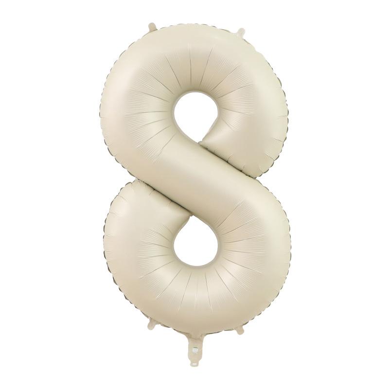 40 Inch Beige Cream Caramel Chocolate Color Retro Number Balloon 123456789 for Baby Shower Birthday Party Wedding Decoration