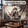 Cat Theme Throw Blanket Custom Name Text Personalized Blanket Soft Cozy Blanket for Home Sofa Bed