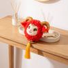 Fluffy New Year Mascot 10cm New Year Plush Pendant Stuffed Backpack Keychain  Bag Key Decor